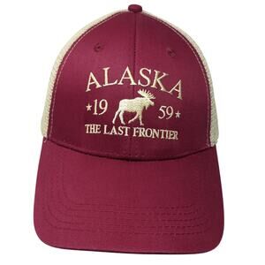 Alaska 1959 The Last Frontier Strapback Trucker Hat Red One Size ACE